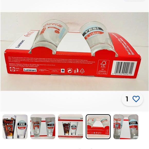 Coca Cola glasses 2 per pack , bundle and save 15% - Picture 10 of 12